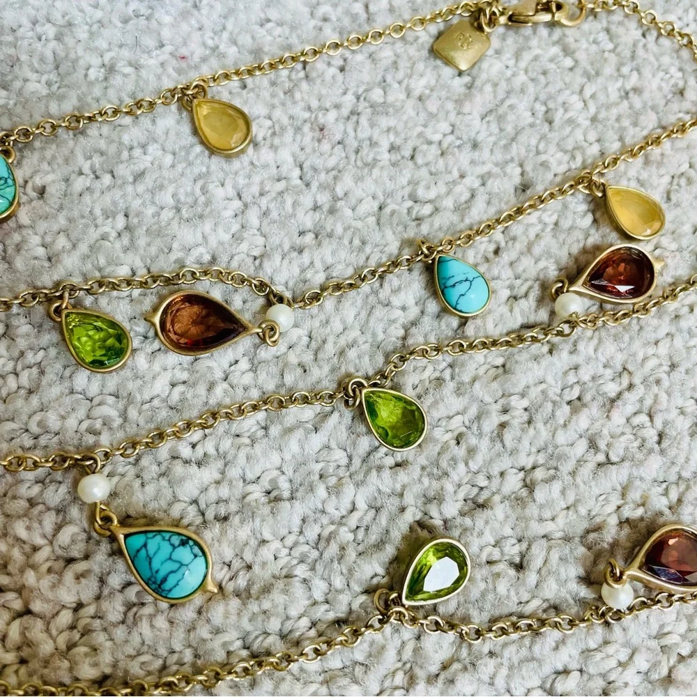 Lauren Ralph Lauren 90's Y2K Matte Gold Dangle Charm Necklace Earring Set Work - Picture 4 of 10